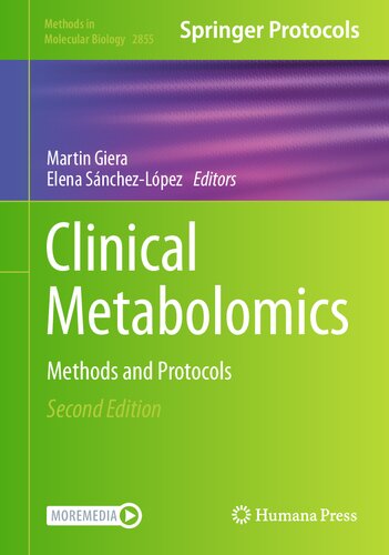 Clinical Metabolomics: Methods and Protocols