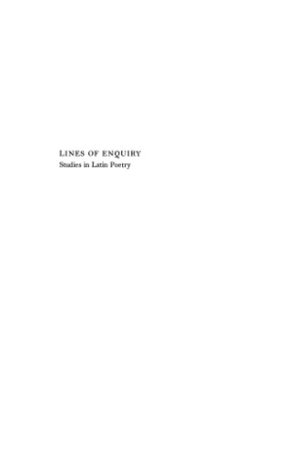 Lines of Enquiry: Studies in Latin Poetry