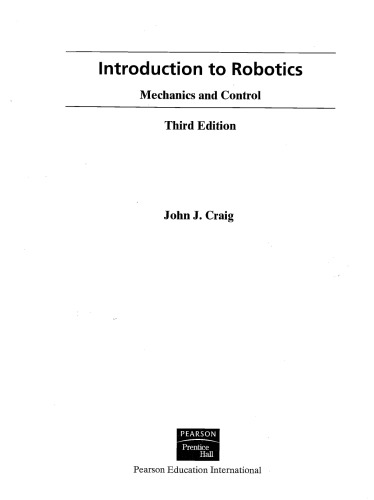 Introduction to Robotics Mechanics and Control 3rd edition