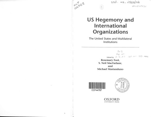 US Hegemony and International Organizations