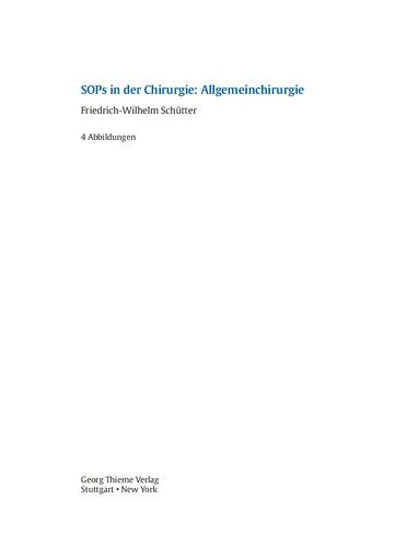 SOPs in der Chirurgie - Allgemeinchirurgie