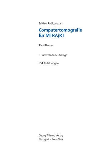 Computertomografie für MTRA/RT