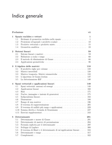 Esercizi di algebra lineare e geometria.