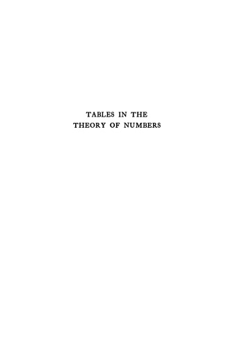 Guide to Tables in the Theory of Numbers