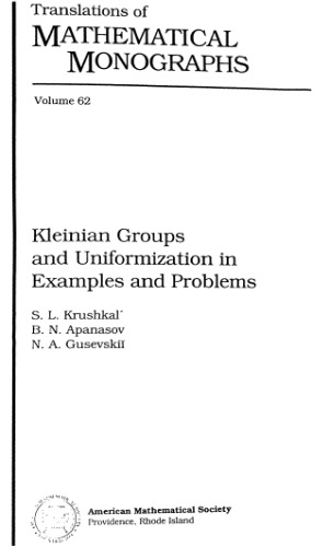 Kleinian Groups and Uniformization in Examples and Problems (Translations of Mathematical Monographs)