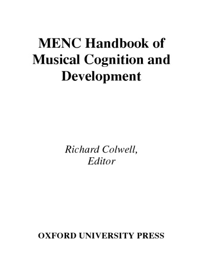 MENC Handbook of Musical Cognition and Development