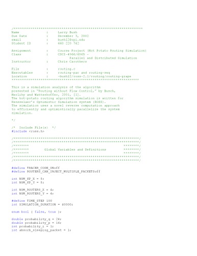 Hot Potato Routing Simulation