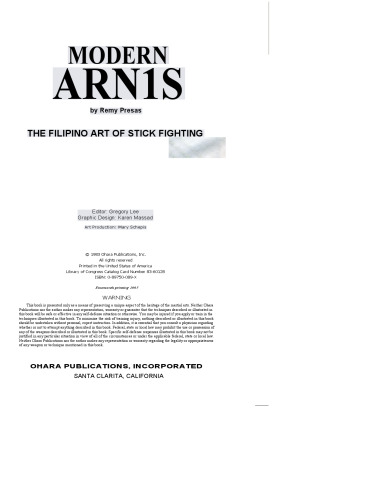 Modern Arnis: The Filipino Art of Stick Fighting