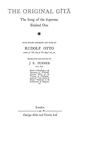 The Original Gītā: The  Song of Supreme Exalted One