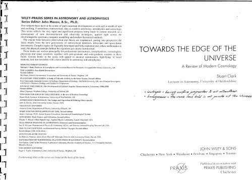 Towards the Edge of the Universe: A Review of Modern Cosmology (Wiley-Praxis Series in Astronomy & Astrophysics)