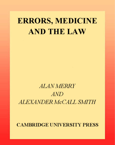 Errors, Medicine and the Law