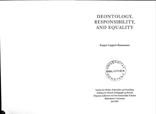 Deontology, Responsibility, And Equality