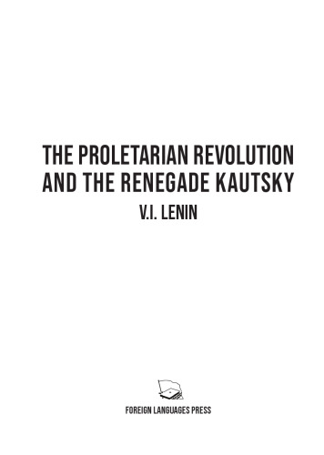 The Proletarian Revolution and the Renegade Kautsky