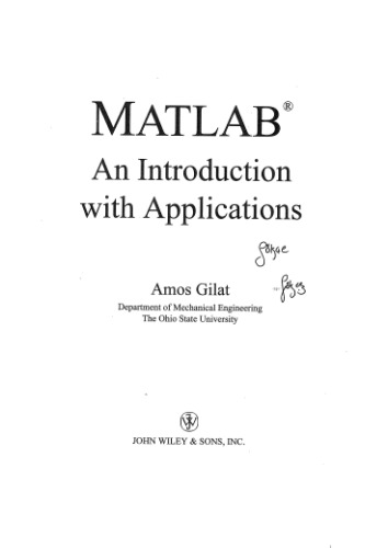 MATLAB: An Introduction with Applications