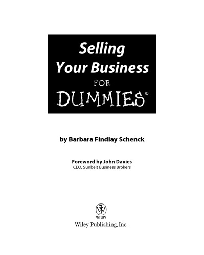 Selling Your Business For Dummies (For Dummies (Business & Personal Finance))