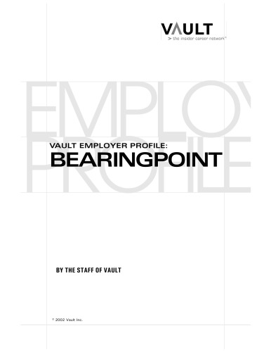 VEP: Bearing Point (formerly KPMG Consulting) 2003 (Vault Employer Profile)