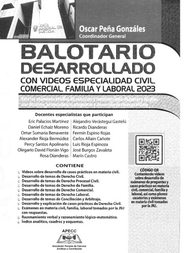 BALOTARIO DESARROLLADO CIVIL, COMERCIAL, FAMILIA Y LABORAL 2023