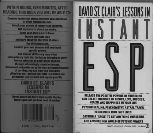 David St. Clair's Lessons in Instant ESP (Signet)