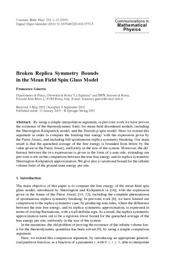 Communications in Mathematical Physics - Volume 233