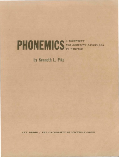 Phonemics: A Technique for Reducing Languages to Writing