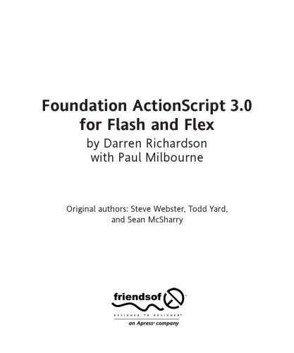 Foundation ActionScript 3.0 for Flash and Flex (Foundations)