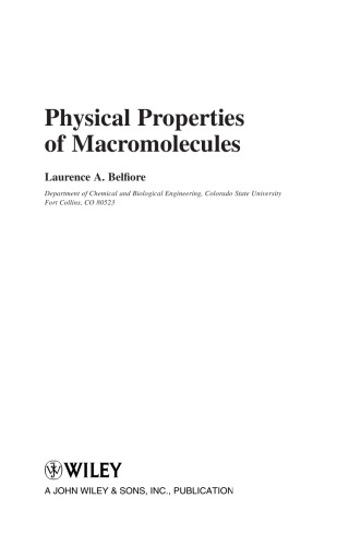 Physical Properties of Macromolecules