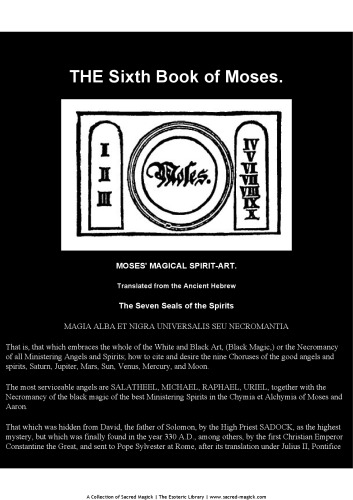 6th and 7th Book of Moses