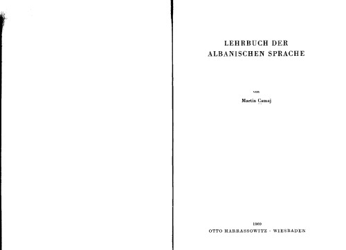 Lehrbuch der albanischen Sprache. (Lernmaterialien)