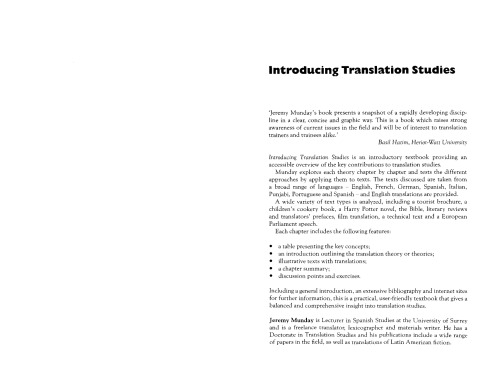 Introducing Translation Studies: Theories and Applications