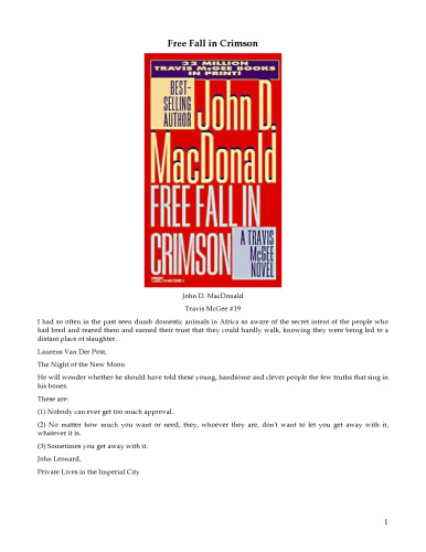 Free Fall in Crimson (Travis McGee Mysteries 19)