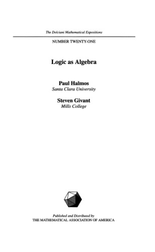 Logic as algebra