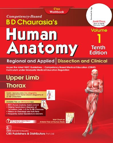 Human Anatomy: Upper Limb, Thorax, Reginal and Applied Dissection and Clinical, 10Ed, Vol 1