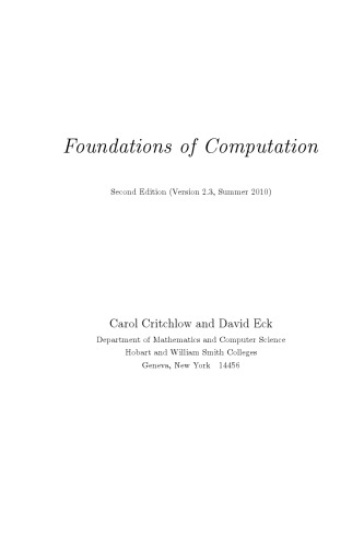 Foundations of Computation, Second edition