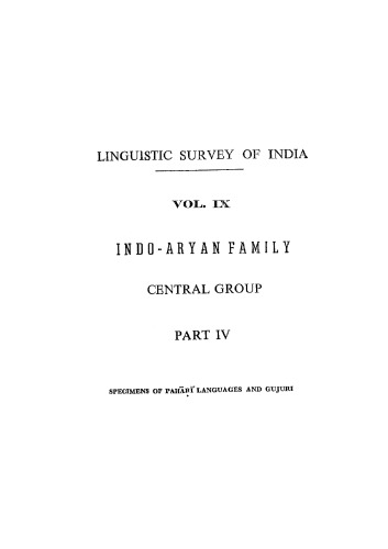 Linguistic Survey of India, Vol 9, part 4