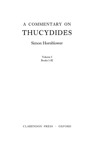 A Commentary on Thucydides: Volume I: Books I - III