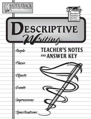 Descriptive Teacher Notes (Writing 4 Series)