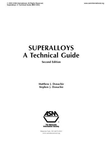 Superalloys: A Technical Guide (06128G)