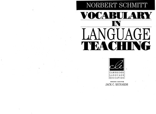 Vocabulary in Language Teaching (Cambridge Language Education)