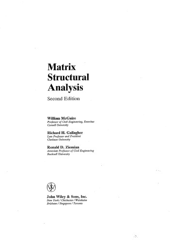 Matrix Structural Analysis, Second Edition