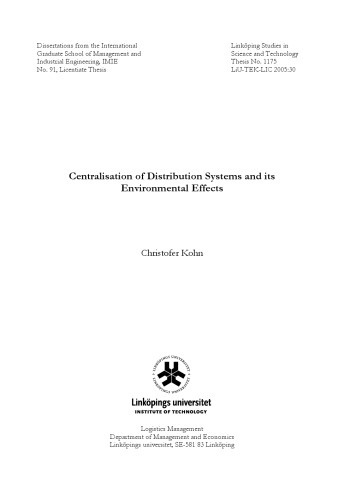 Centralisation of distribution systems and its environmental effects