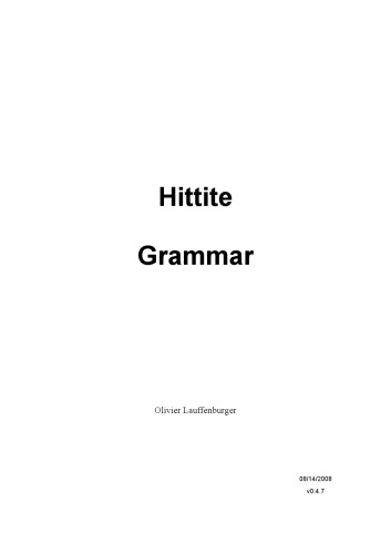 Hittite Grammar