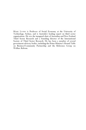 Third Sector: The Contribution of Nonprofit and Cooperative Enterprises in Australia