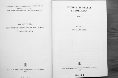 Michaelis Pselli Theologica, Vol. I