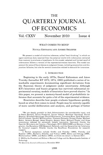 Quarterly Journal of Economics 2010 Vol.125 No.4