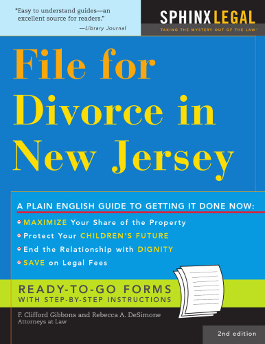 File for Divorce in New Jersey, 2E (Legal Survival Guides)