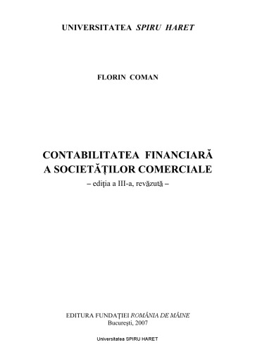 Contabilitatea financiara a societatilor comerciale, ed. a III-a revazuta