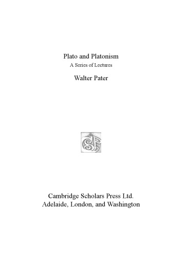 Plato and Platonism: A Series of Lectures