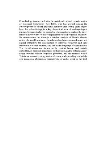 The Cultural Relations of Classification : An Analysis of Nuaulu Animal Categories from Central Seram