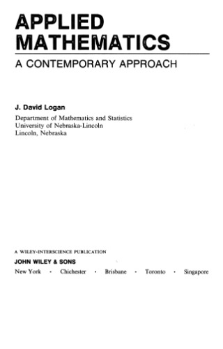 Applied Mathematics: A Contemporary Approach