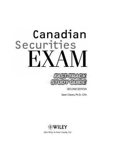 Canadian Securities Exam: Fast-Track Study Guide